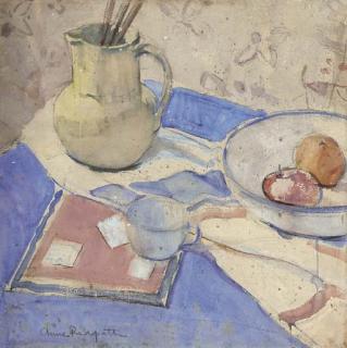 Anne Redpath, R.S.A., A.R.A., A.R.W.S. - Still life with jug and plate