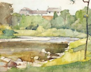 Anne Redpath, R.S.A., A.R.A., A.R.W.S. - The Teviot At Hawick