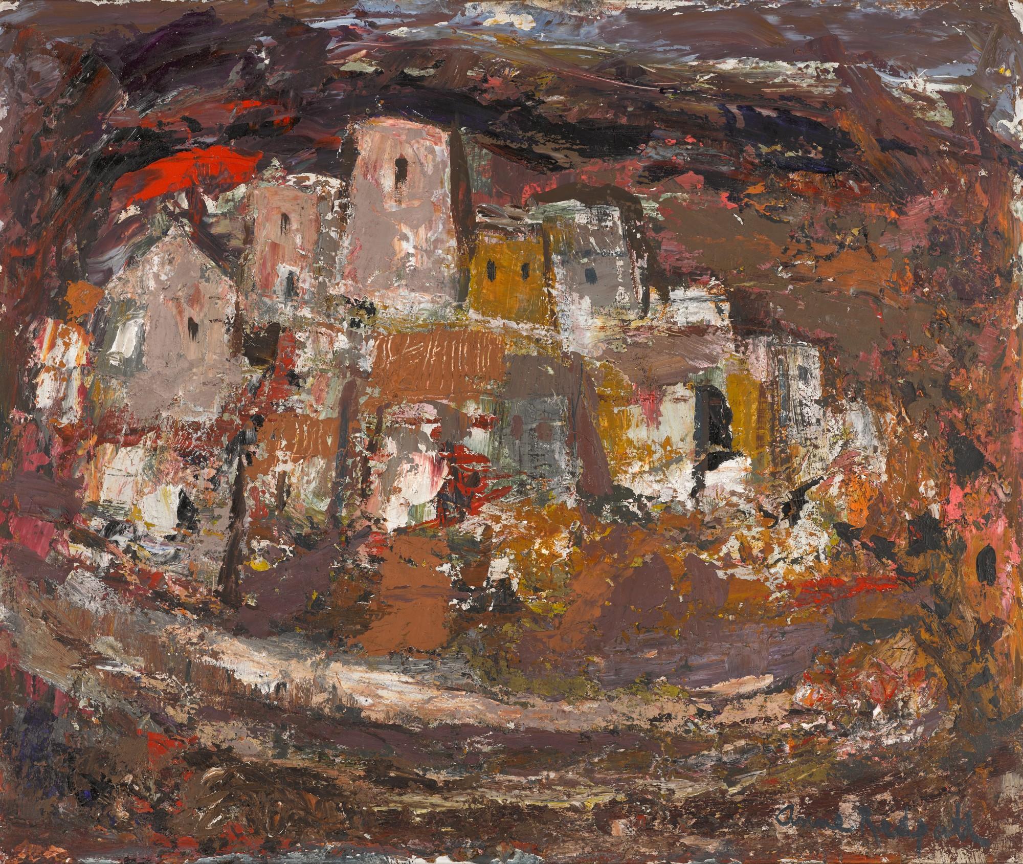 Anne Redpath, R.S.A., A.R.A. - Corsican Village