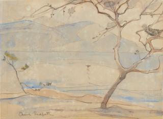 Anne Redpath, R.S.A., A.R.A. - View Across The Bay, Cap Ferrat