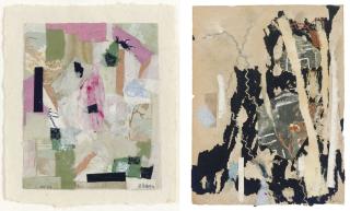 Anne Ryan - Untitled (No. 234)            signed \'A. Ryan\' (lower right); signed again, titled and dated \'No. 234 3-5-49 A. Ryan\' (on the backing board) printed paper, string, metallic paper, watercolor, ink and glue collage on paper 7 x 5½ in. (17.7 x 13.9 cm.