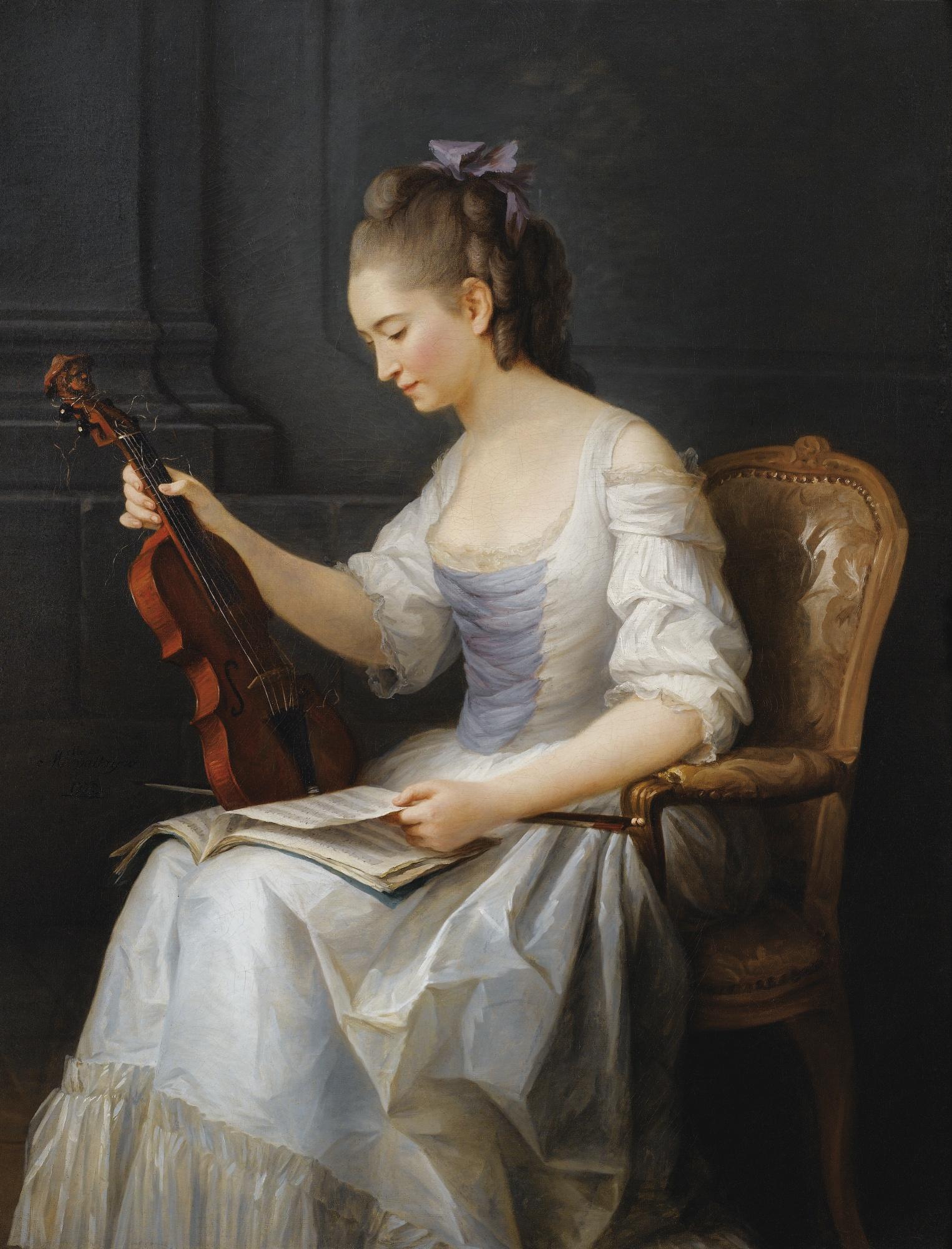Anne Vallayer-Coster - Portrait D\'Une Violoniste