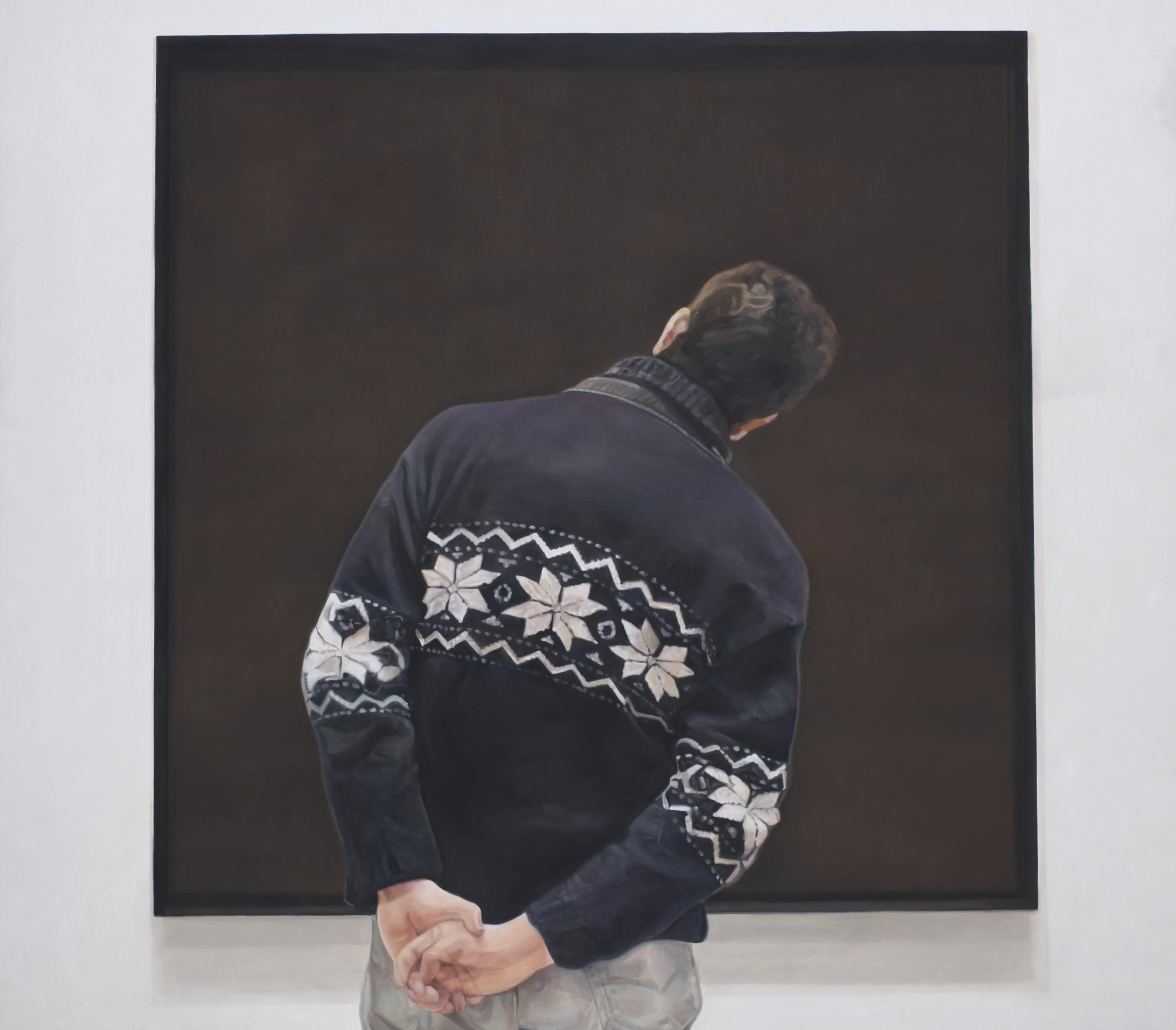 Annie Cabigting - Man In A Blue Sweater And Painting Painted