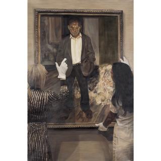 Annie Cabigting - Painting Photograph, Photograph Painted (After Lucian Freud)