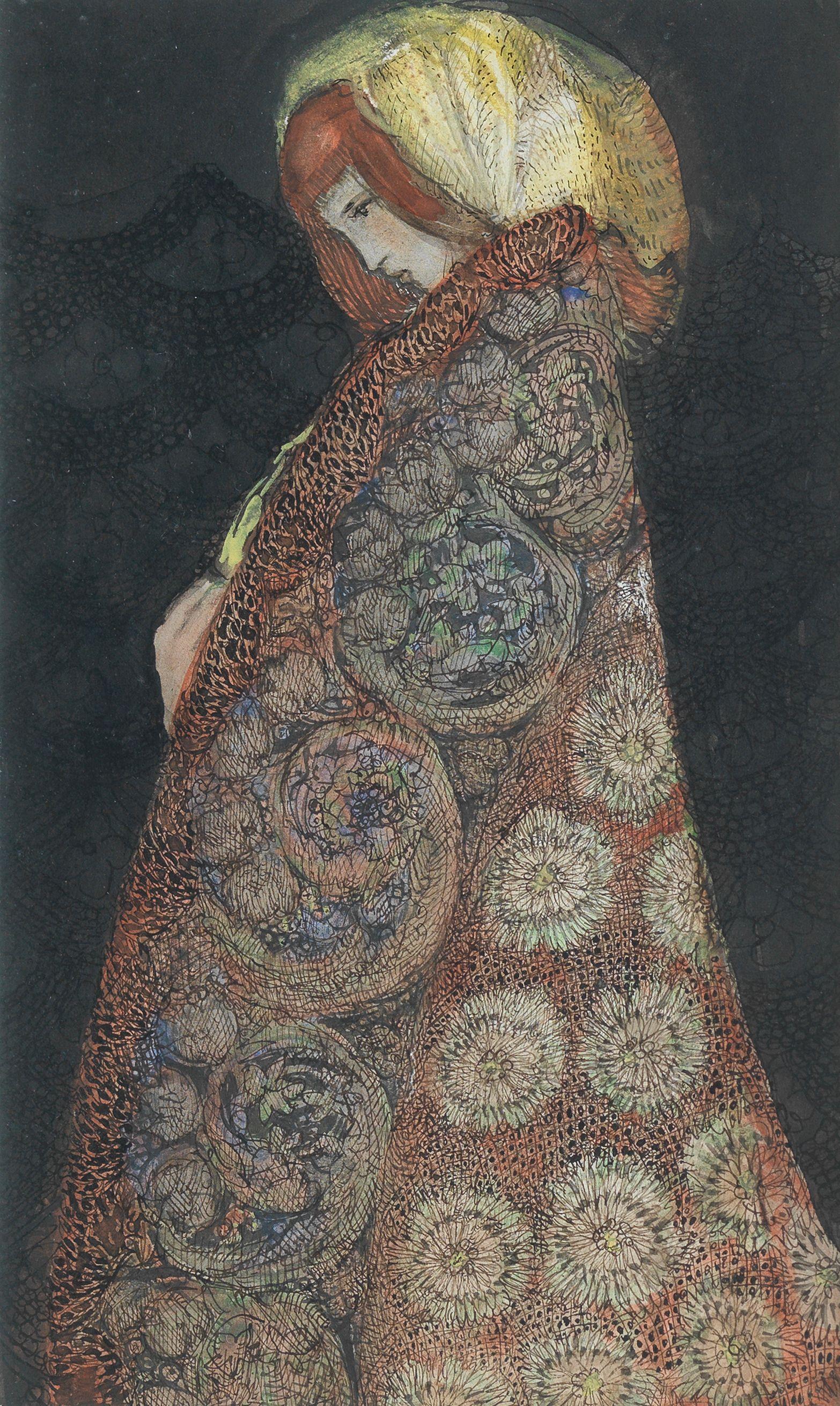 Annie French - Lady in cloak