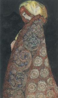 Annie French - Lady in cloak