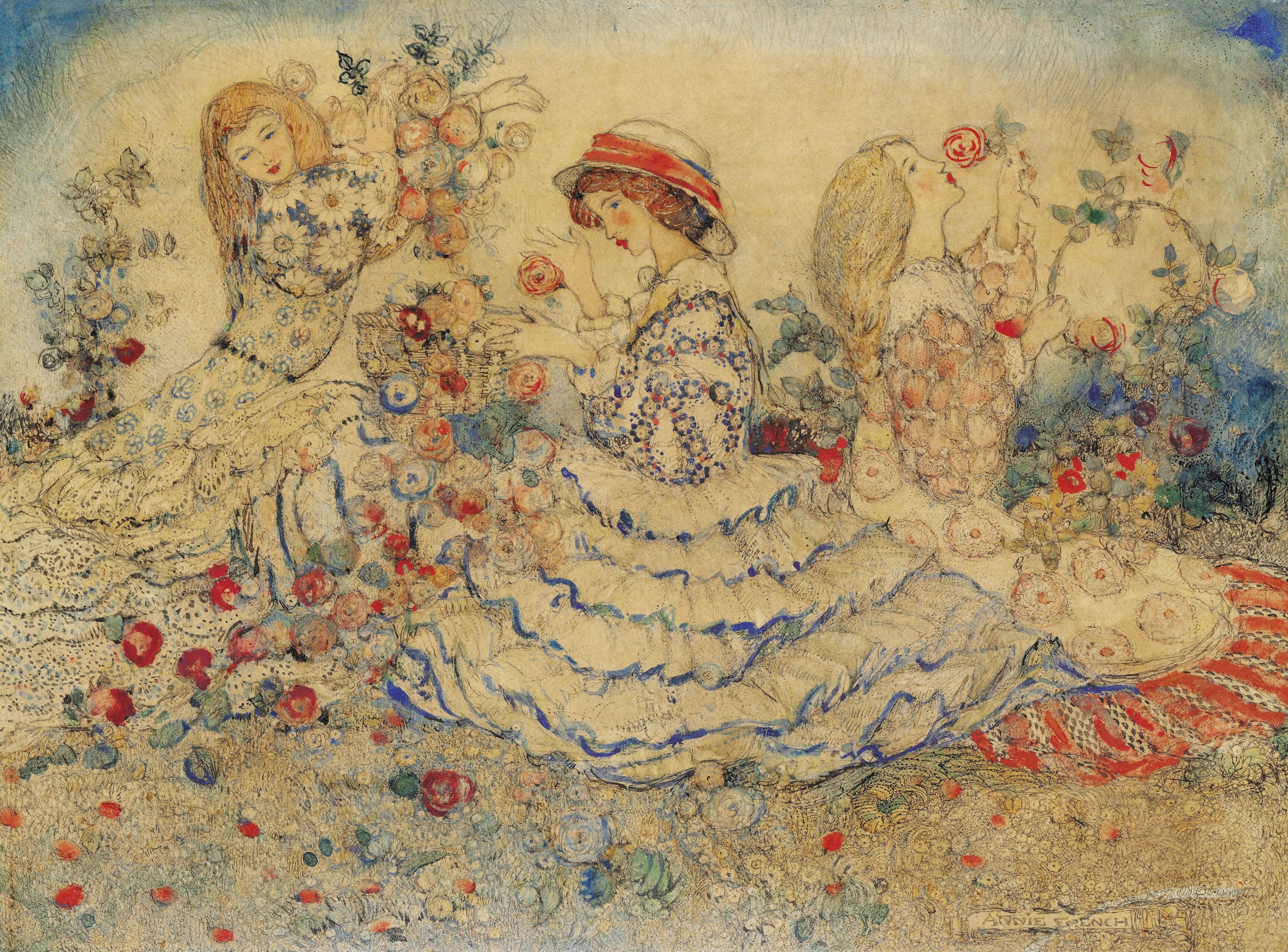 Annie French - Rose Gatherers