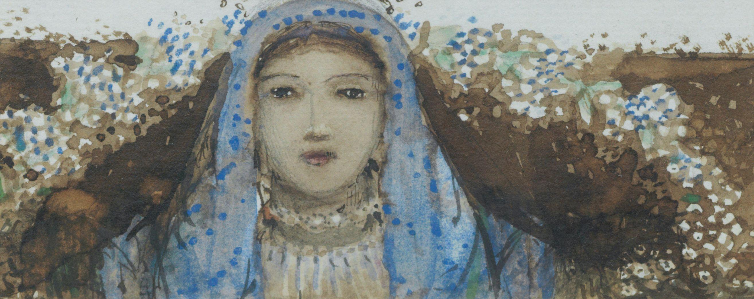 Annie French - The blue head scarf