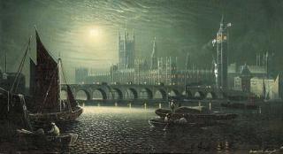 Ansdele Smythe - The Palace of Westminster in the moonlight