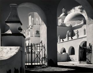 Ansel Adams - Arches, North Court, San Xavier del Bac, Tucson Arizona, 1968