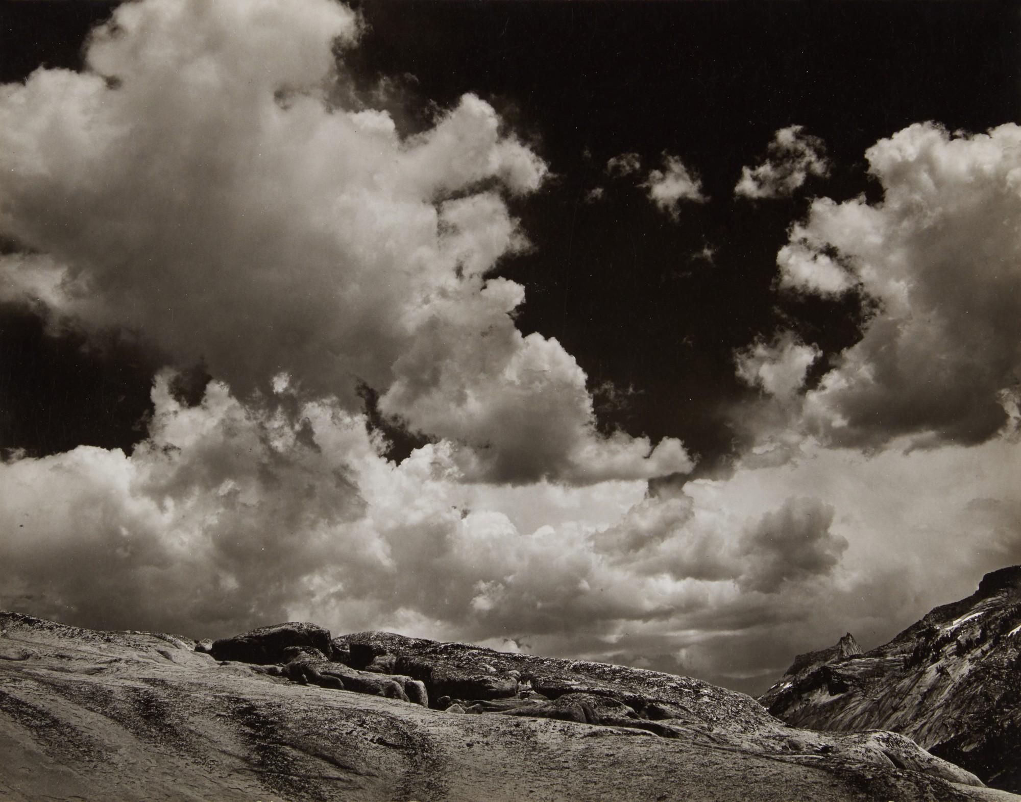 Ansel Adams - \'Cathedral Peak from Domes Near Tenaya Lake\'
