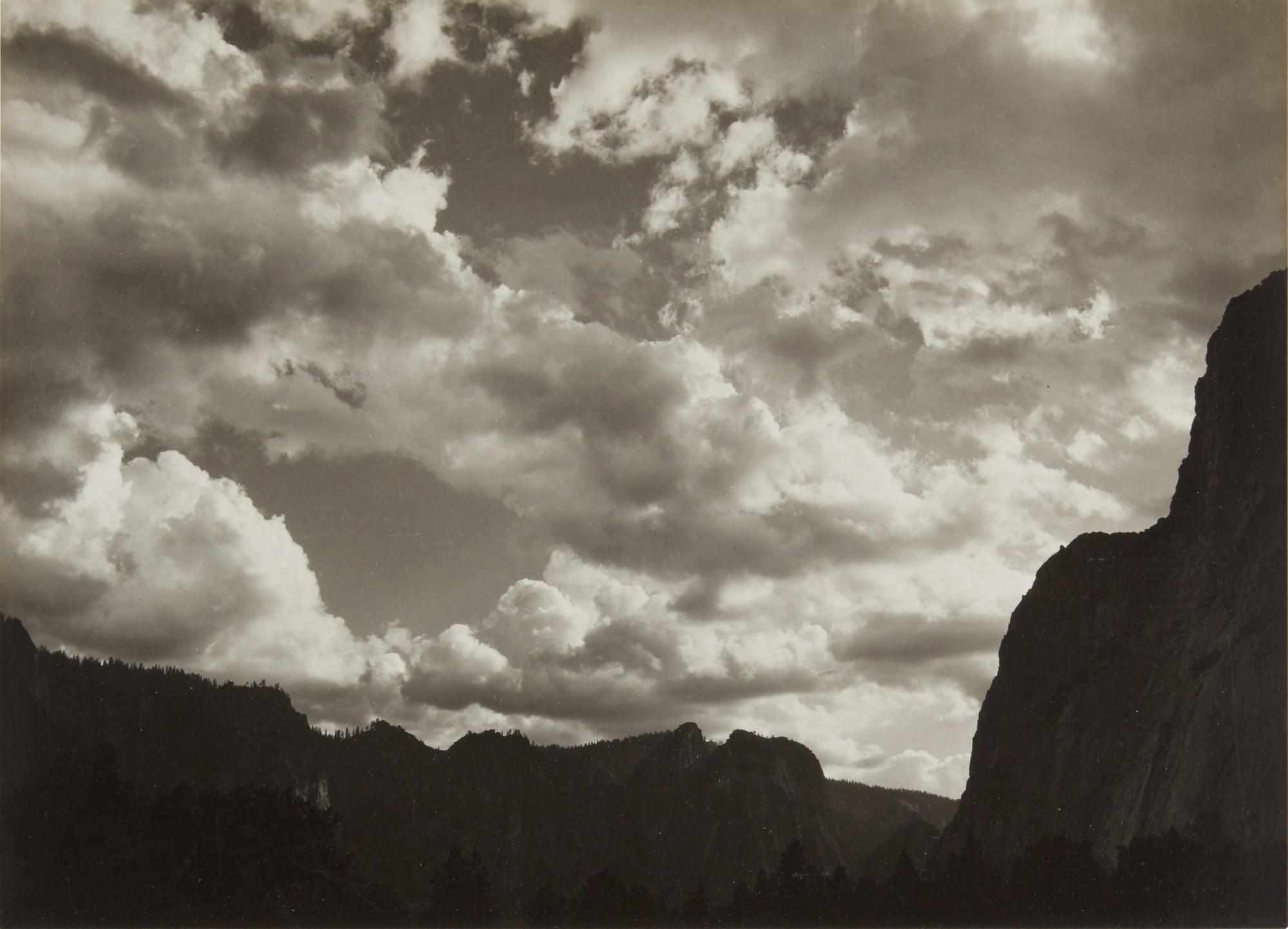 Ansel Adams - Cathedral Rocks, Clouds