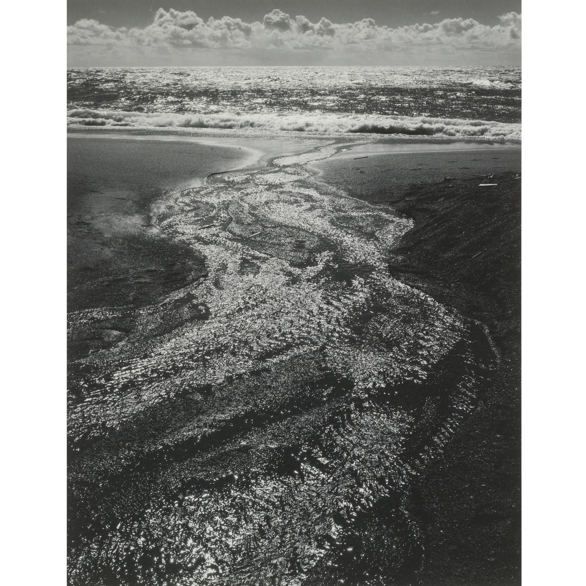 Ansel Adams - Stream And Ocean, Marin County, Calif.