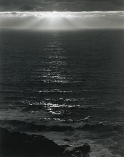 Ansel Adams - Sundown, The Pacific, 1946Silver Print, Probably Printed Between 1973 And 1977, Flush-Mounted To Card. Signed In Pencil On The Card. Stamped On The Reverse And Titled. Mounted And Framed.