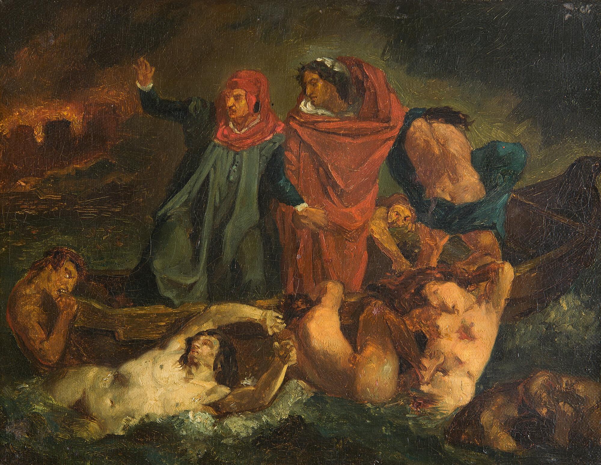 Anselm Feuerbach - Die Dante-Barke (nach Eugène Delacroix).