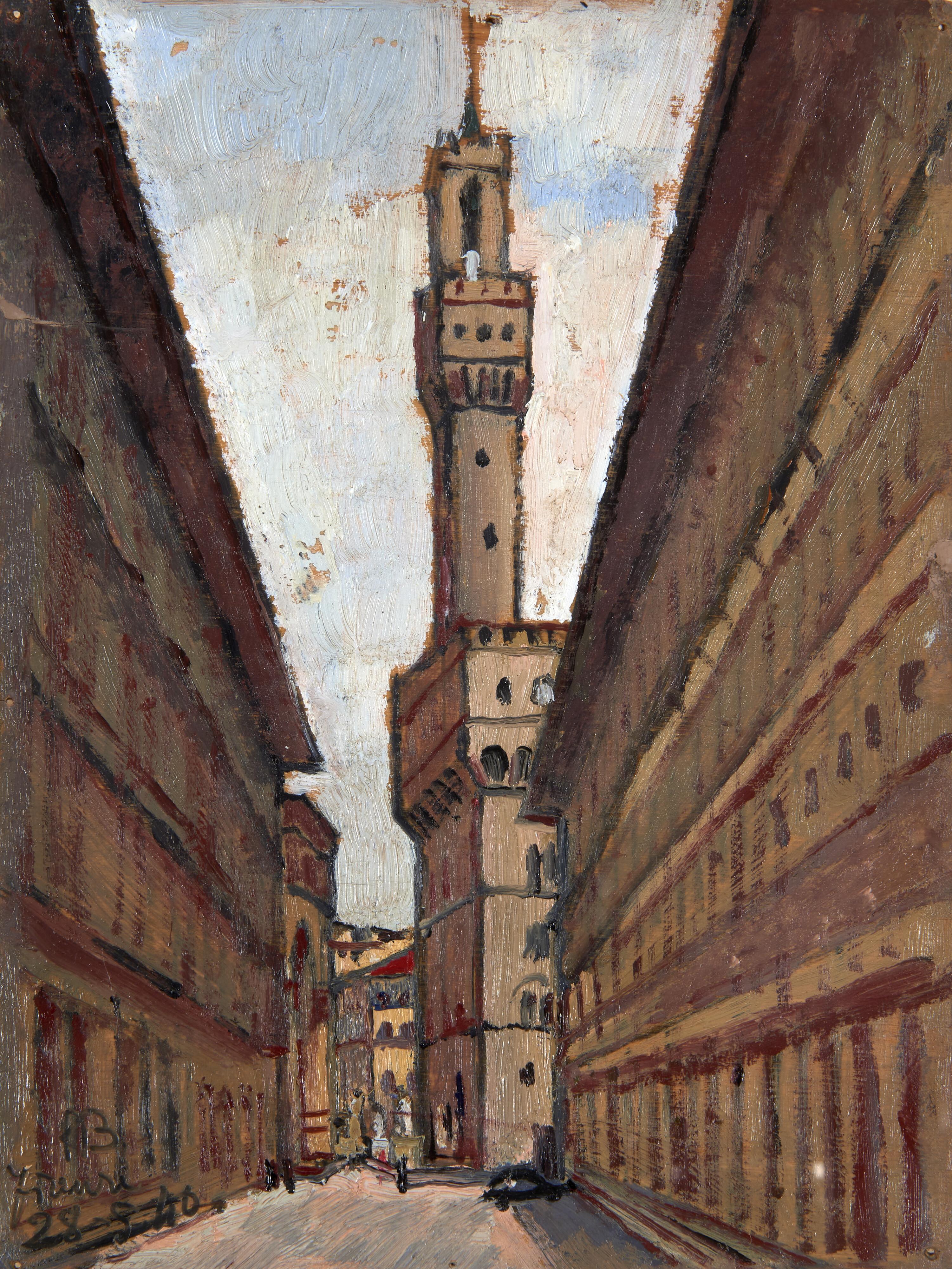 Anselmo Bucci - Giro d\'Italia - Cartolina di Firenze