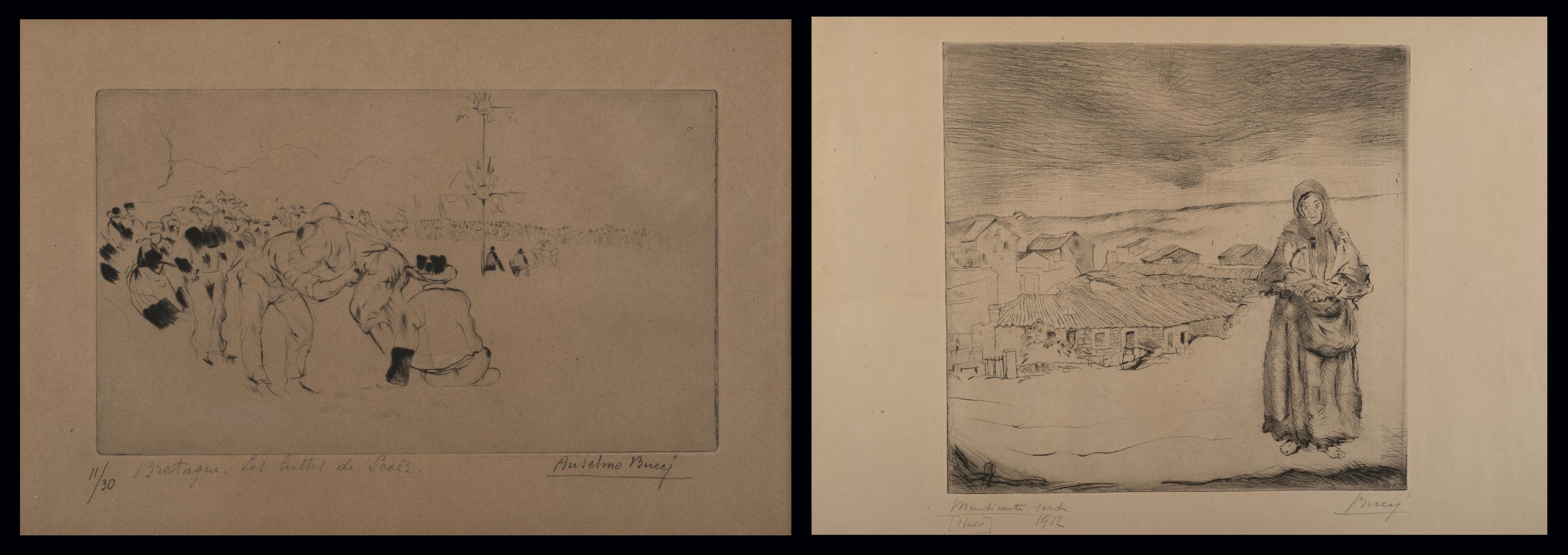 Anselmo Bucci - Lotto composto da due incisioni a puntasecca: