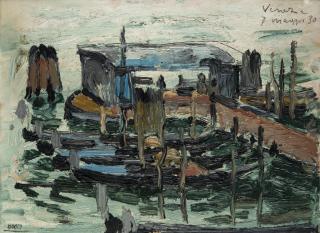 Anselmo Bucci - Pontile a Venezia