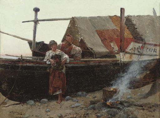 Anselmo De Guinea - Courting on the Capri shore