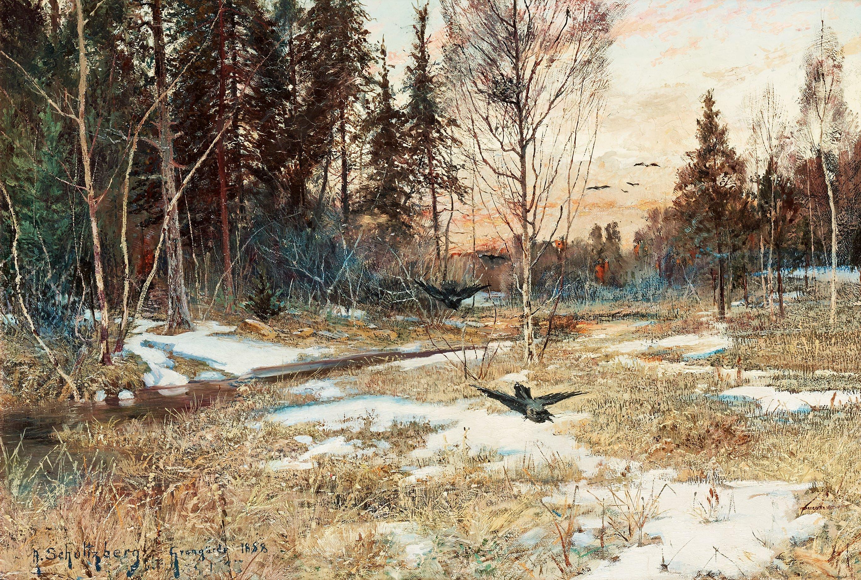 Anshelm Schultzberg - Spring landscape, Grangärde