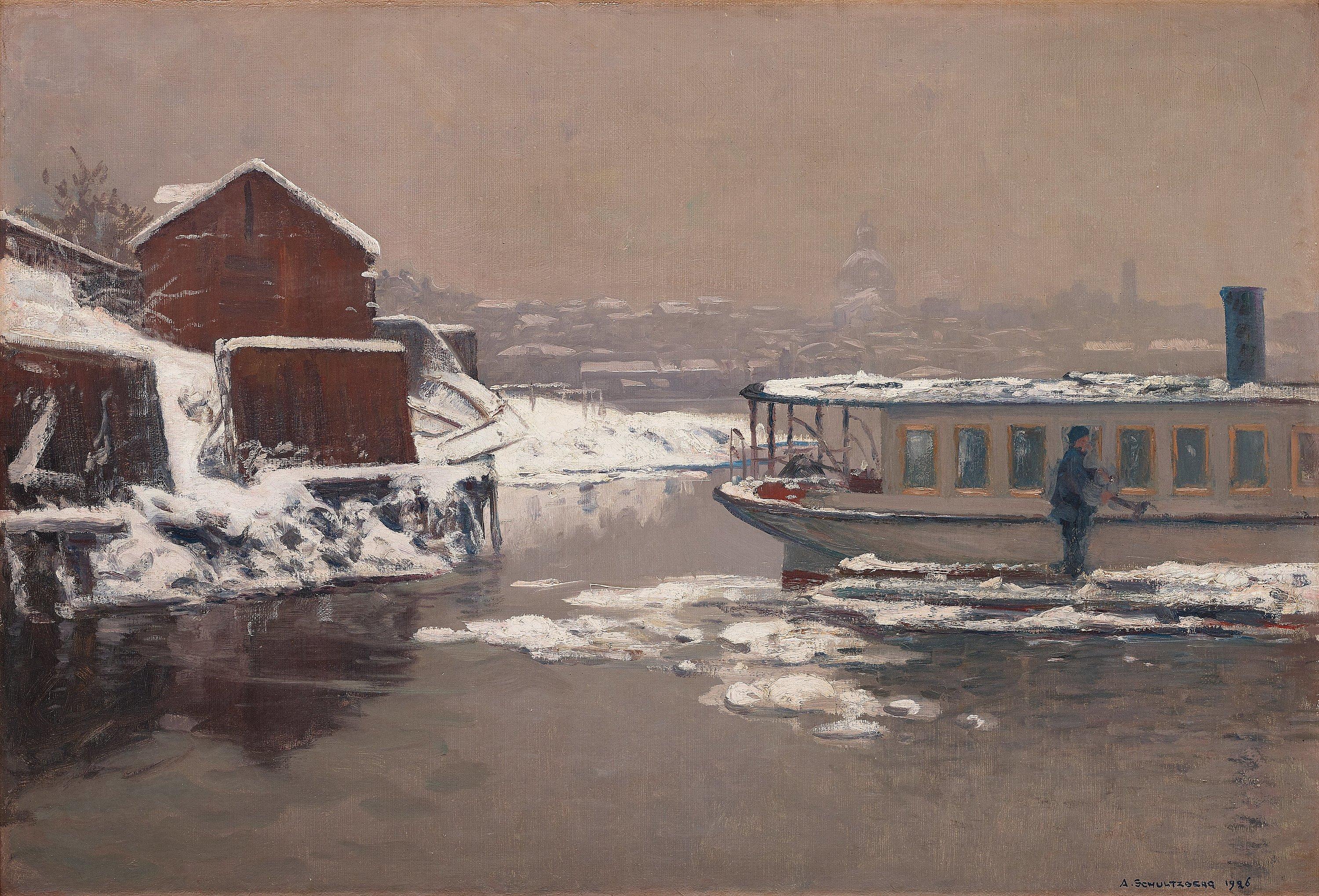 Anshelm Schultzberg - Vinterbild från Stockholms ström