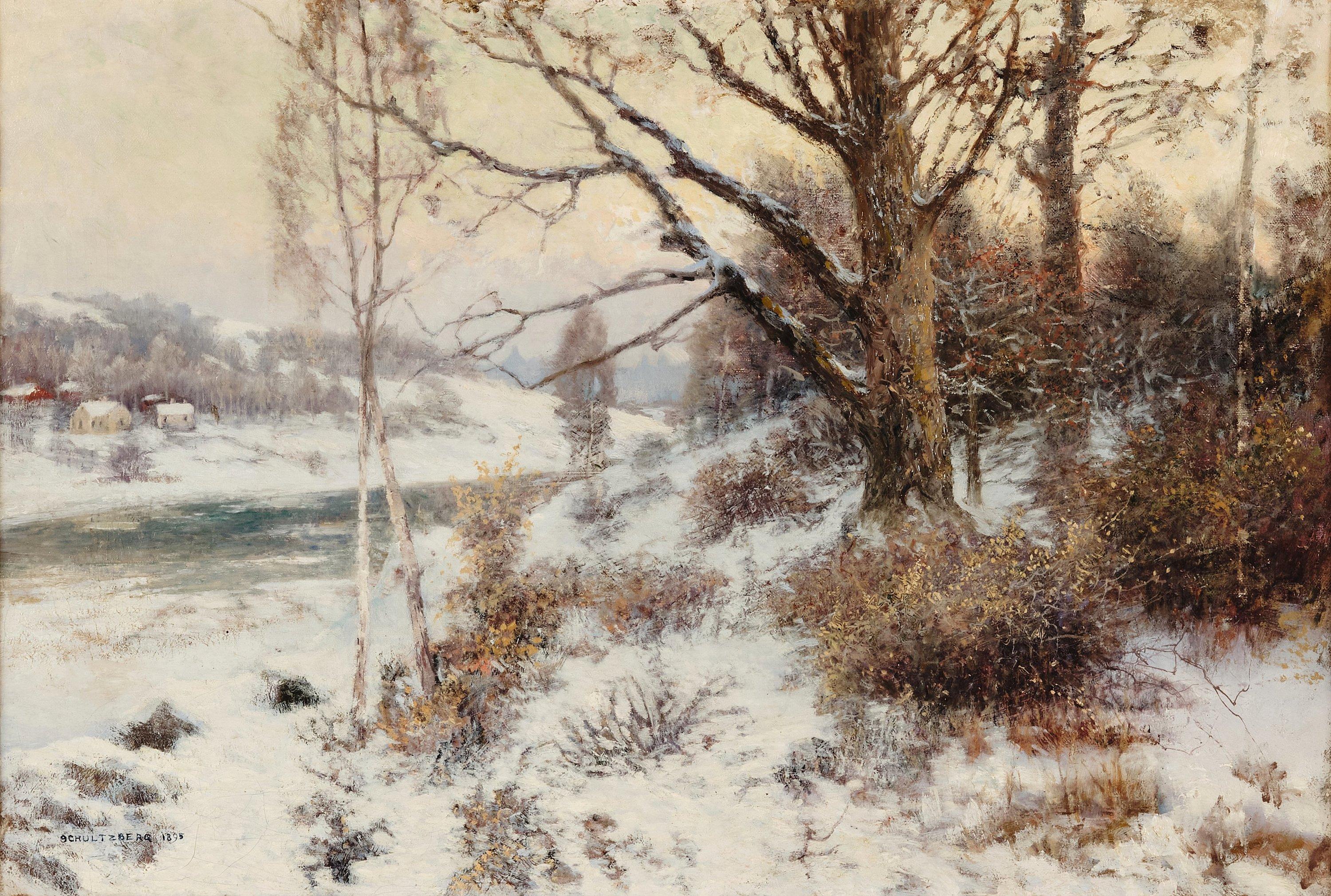 Anshelm Schultzberg - Winter landscape at dusk