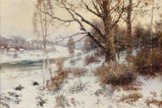 Anshelm Schultzberg - Winter landscape at dusk