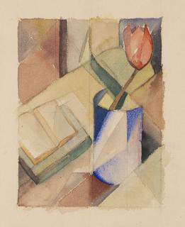 Anta Rupflin - Eine rote Tulpe im blauen Glas