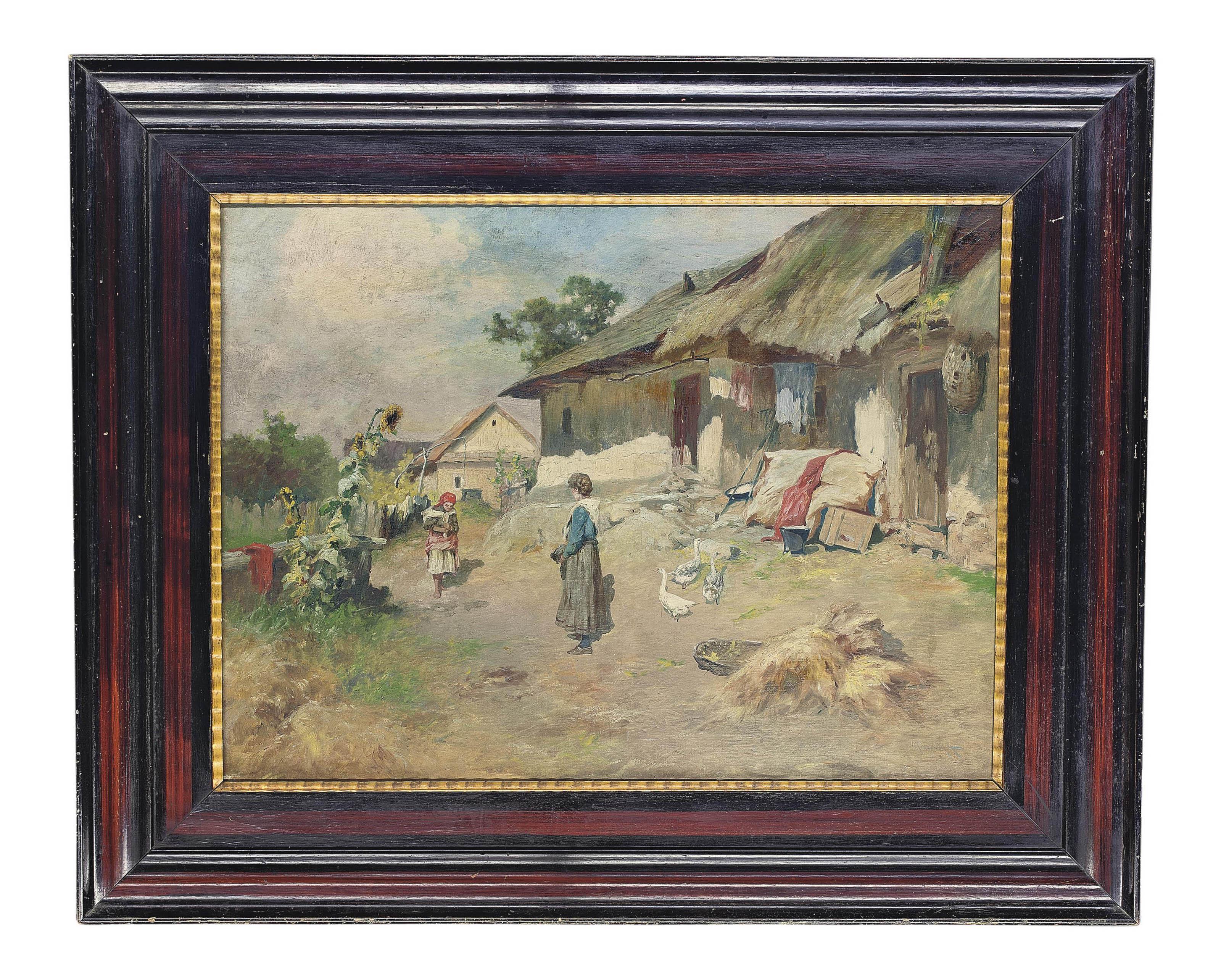 Antal Neogrady - In the farmyard