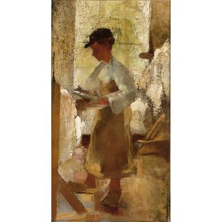 Anthon Gerard Alexander - A Young Workman At A Stretching Frame