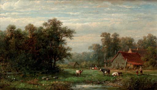 Anthonie Jacobus van Wijngaerdt - A farm in summer