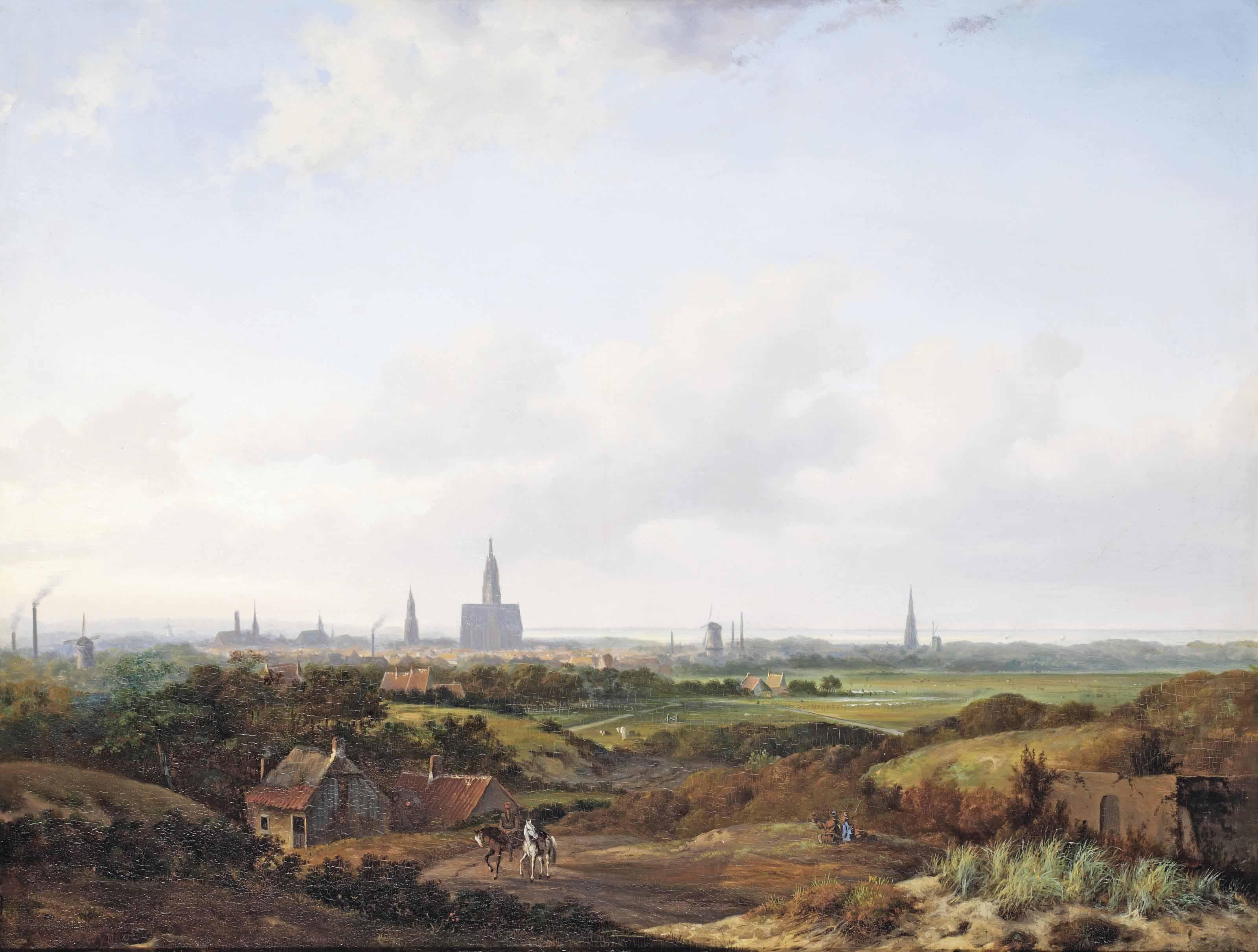 Anthonie Jacobus Van Wijngaerdt - A Panoramic View Of Haarlem
