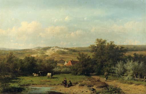 Anthonie Jacobus van Wijngaerdt - An extensive summer landscape