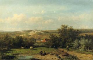 Anthonie Jacobus van Wijngaerdt - An extensive summer landscape