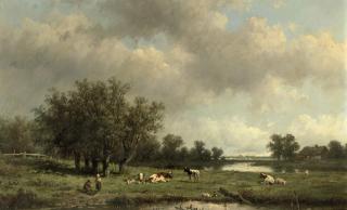 Anthonie Jacobus van Wijngaerdt - Cows in the pasture