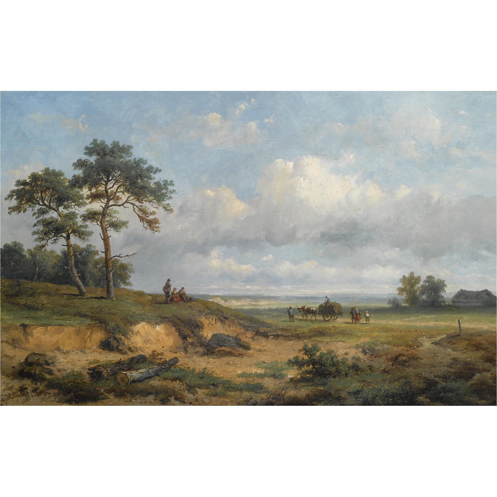 Anthonie Jacobus van Wijngaerdt - Travellers In An Extensive Landscape
