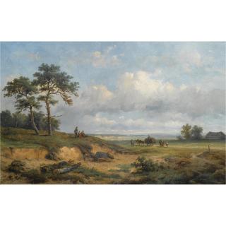 Anthonie Jacobus van Wijngaerdt - Travellers In An Extensive Landscape