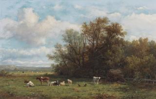 Anthonie Jacobus van Wyngaerdt - Livestock in a landscape