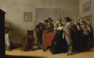 Anthonie Palamedesz. - An Elegant Company In Conversation Playing Games And Drinking In An Interior