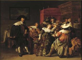Anthonie Palamedesz. - An Elegant Company Making Merry In An Interior