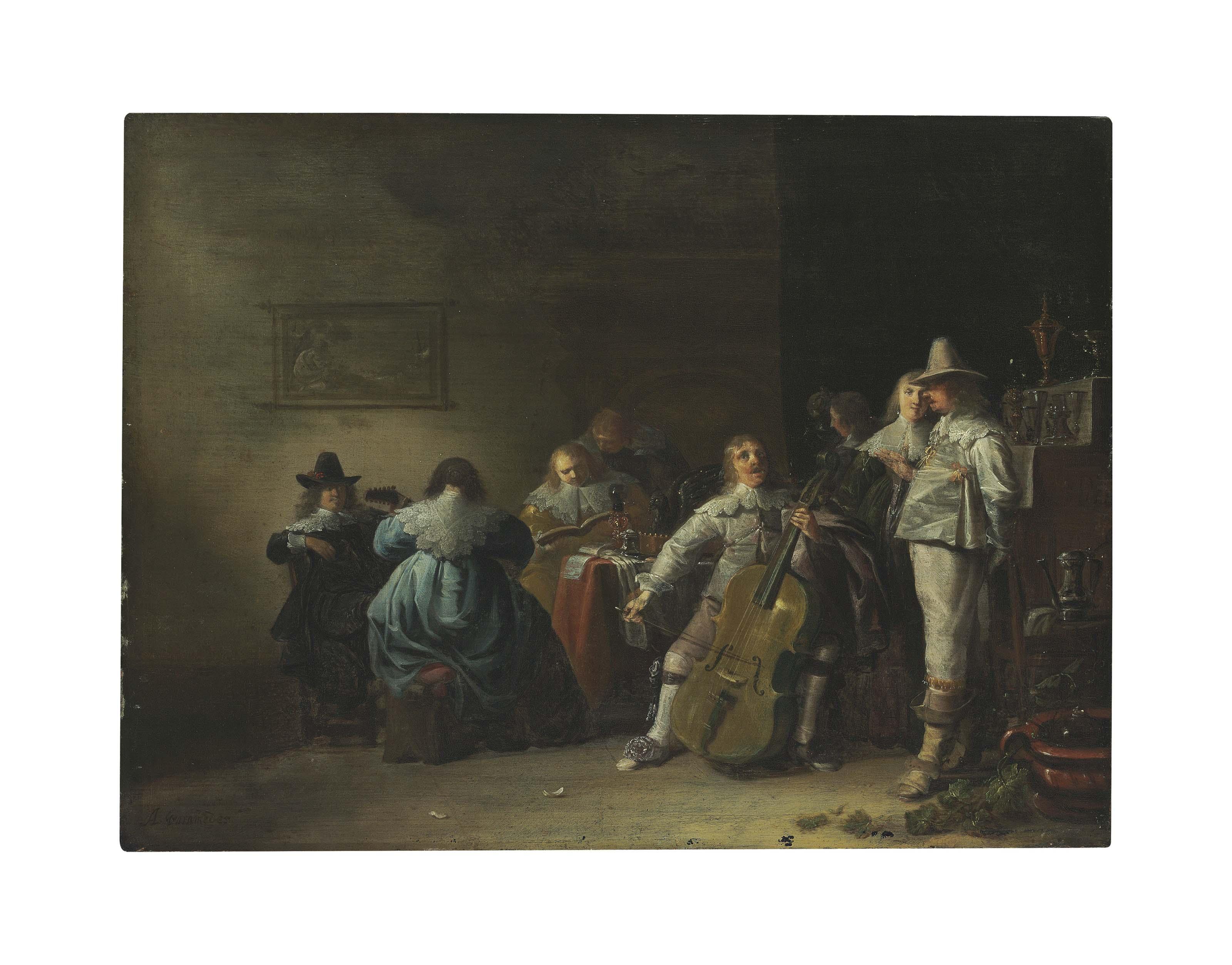 Anthonie Palamedesz. - An interior with elegant company making music