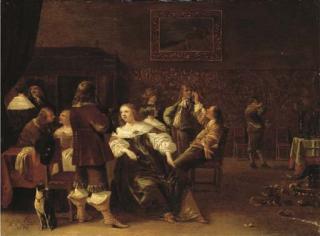 Anthonie Palamedesz. - Elegant Company Making Merry In An Interior