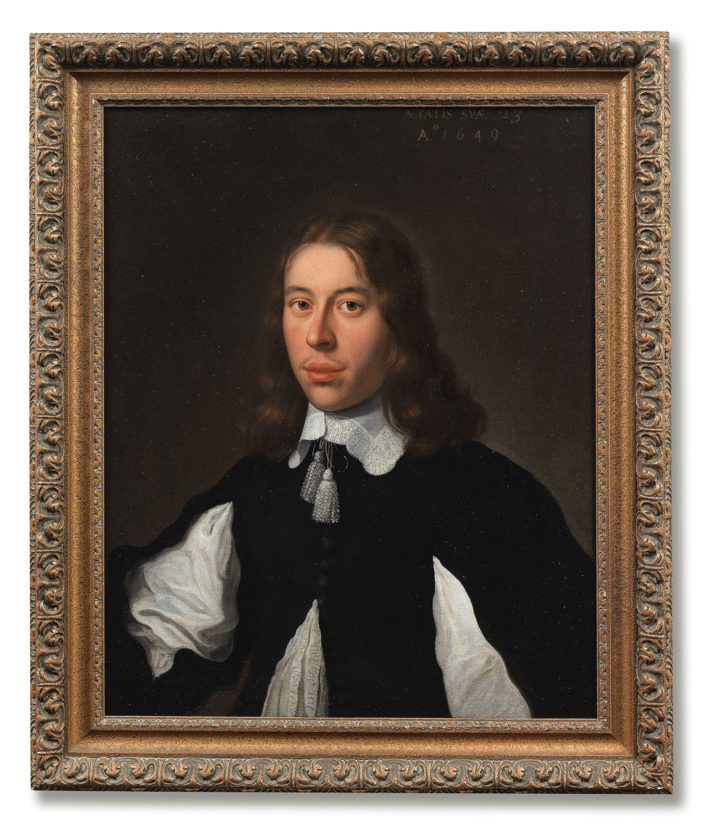 Anthonie Palamedesz. - Portrait of a gentleman, half-length, in black and white costume