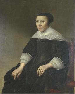 Anthonie Palamedesz. - Portrait of a lady, three-quarter-length, in a black dress