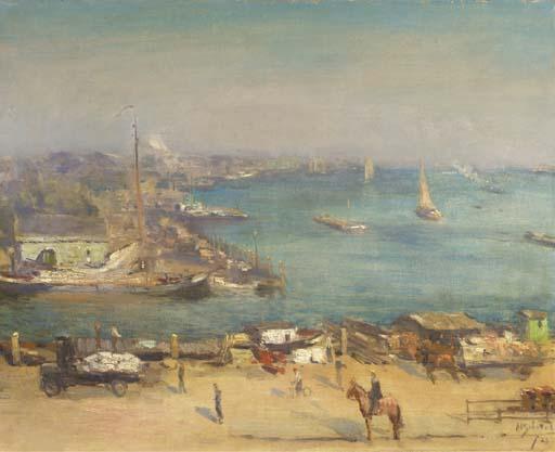 Anthonie Pieter Schotel - A view of the Parkhaven seen from St Job, Rotterdam