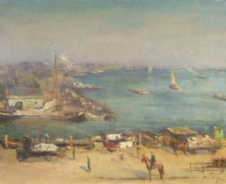 Anthonie Pieter Schotel - A view of the Parkhaven seen from St Job, Rotterdam