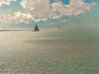 Anthonie Pieter Schotel - Sailing on a calm