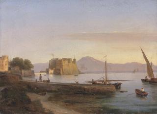 Anthonie Sminck Pitloo - Fishermen Castel dell\' Ovo, Naples