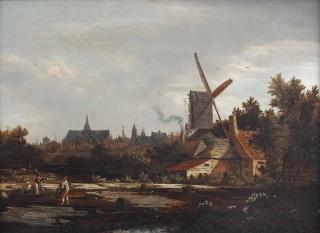 Anthonie Van Borssom - A view of the bleaching fields and ramparts of Haarlem
