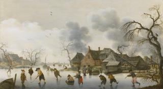 Anthonie Verstraelen - Winter Scene With Skaters And Kolfers On The Ice